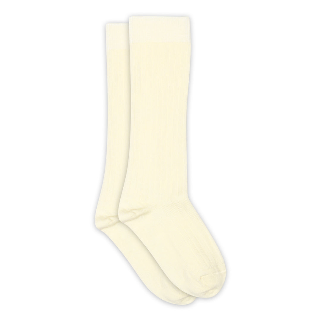 Wool rib knee socks