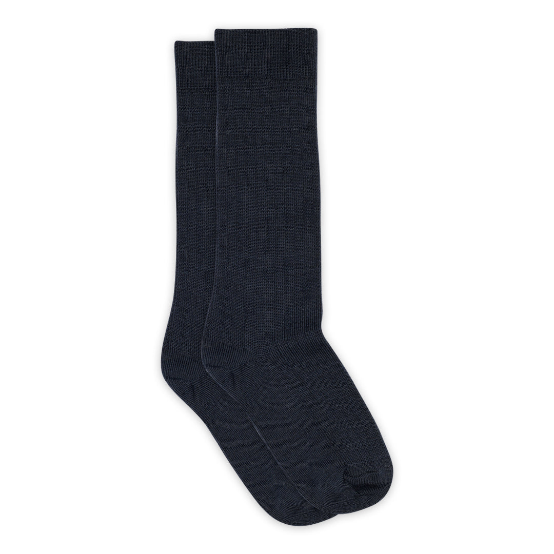 Wool rib knee socks