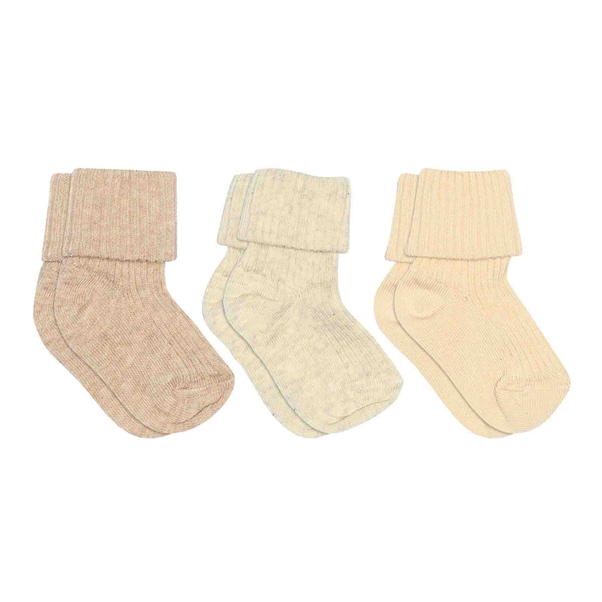 Cotton rib baby socks - 3-pack