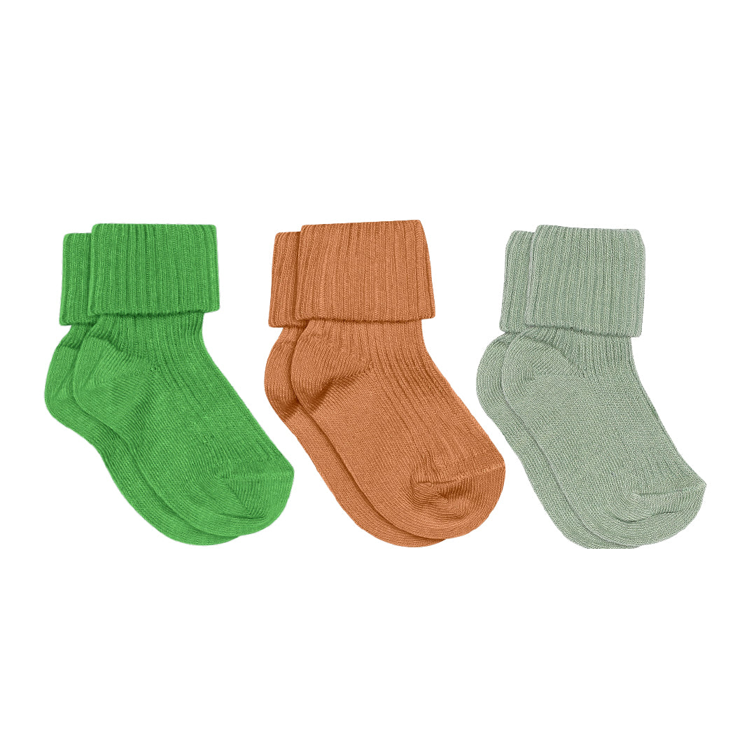 Cotton rib baby socks - 3-pack