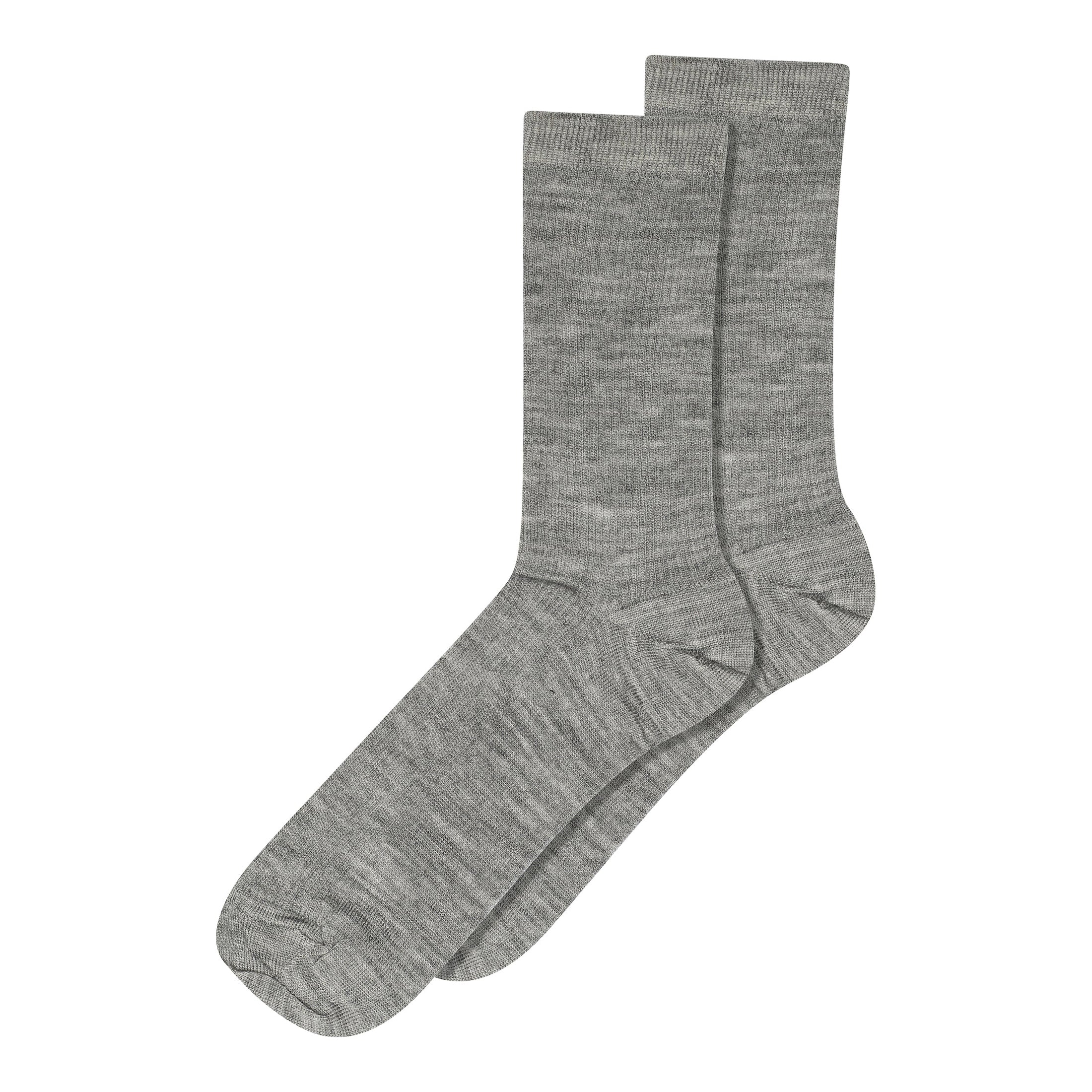 Fine wool rib socks