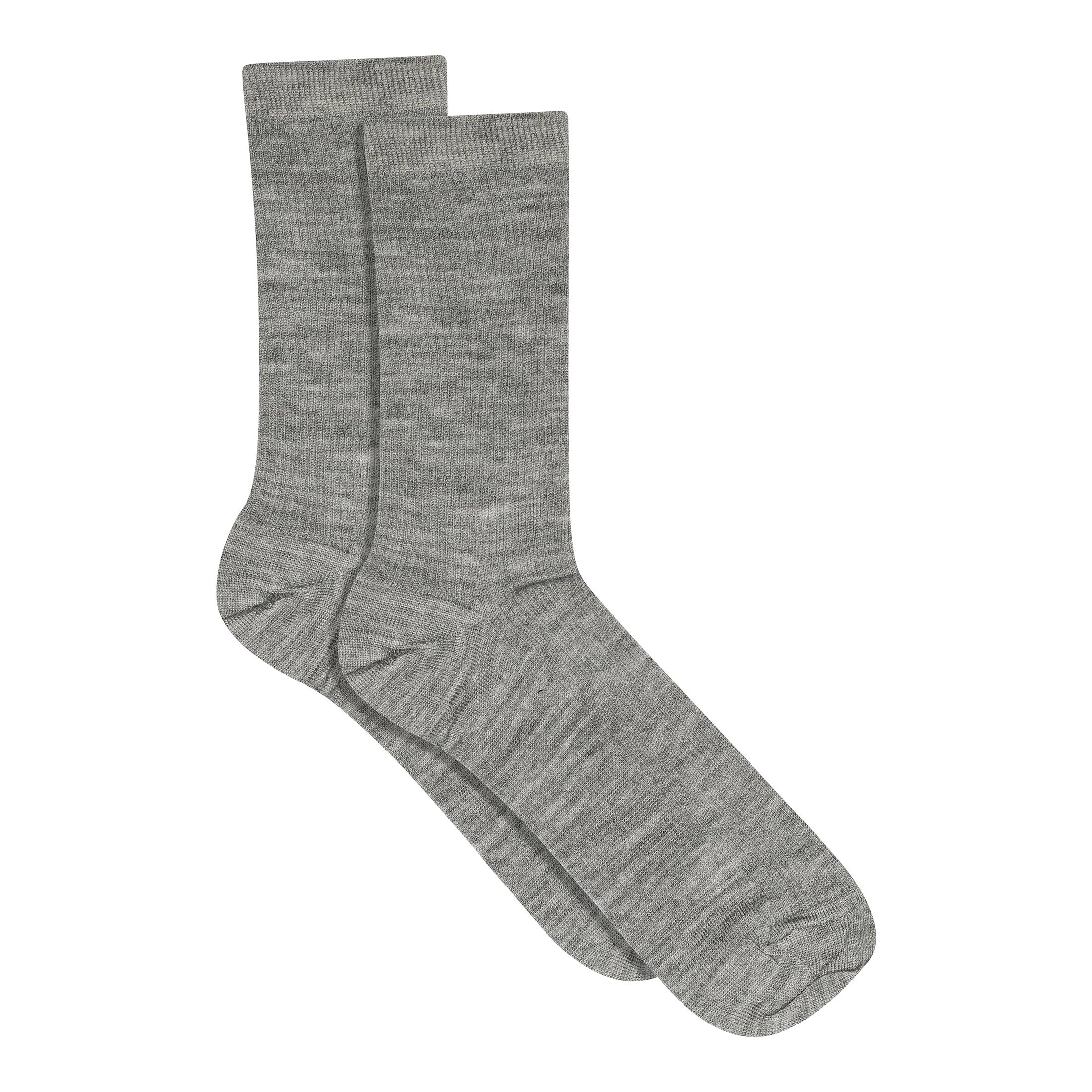 Fine wool rib socks