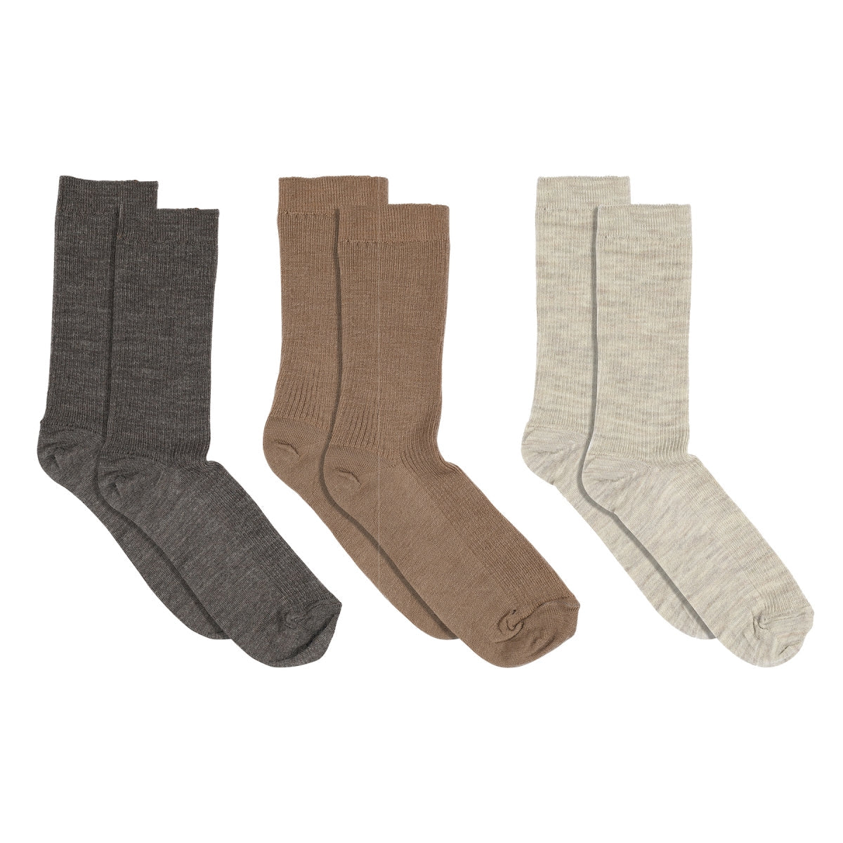 Fine wool rib socks - 3-pack