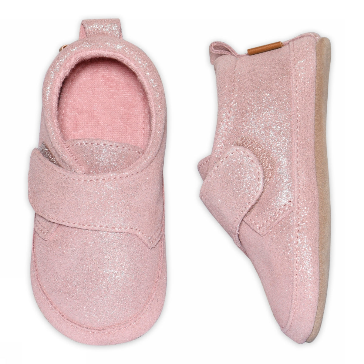 Shimmer leather slippers