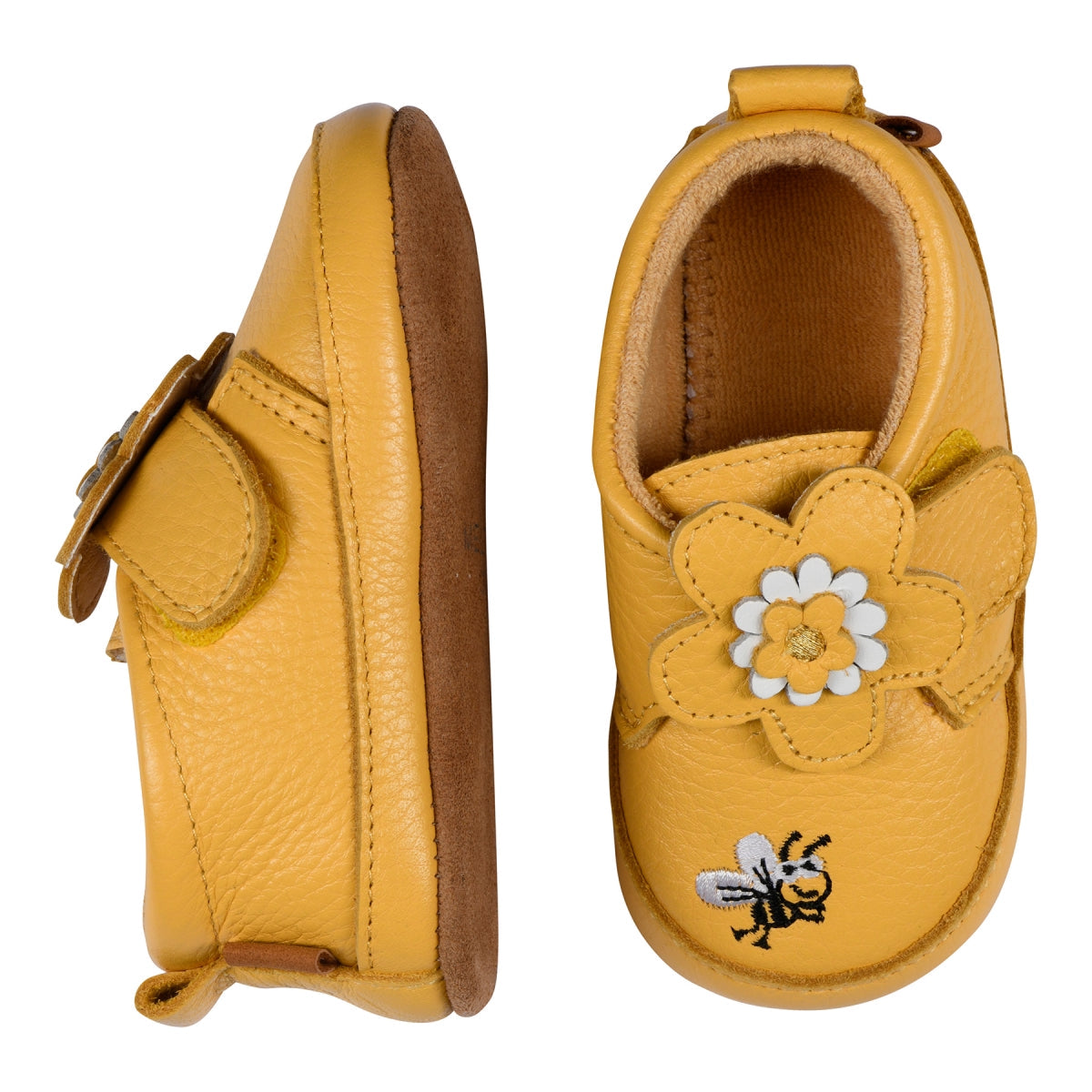 Flower leather slippers