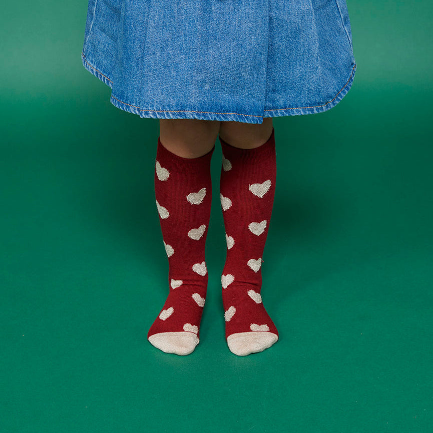 Hearts knee socks