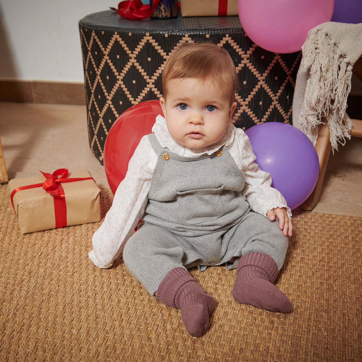 Wool rib baby socks