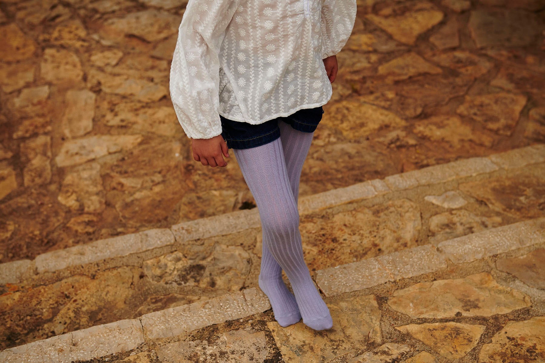 Cotton rib tights
