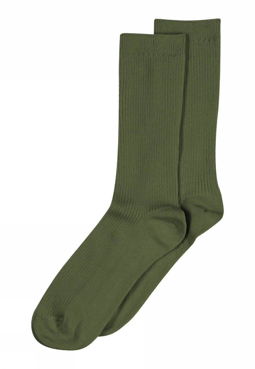 Fine cotton rib socks