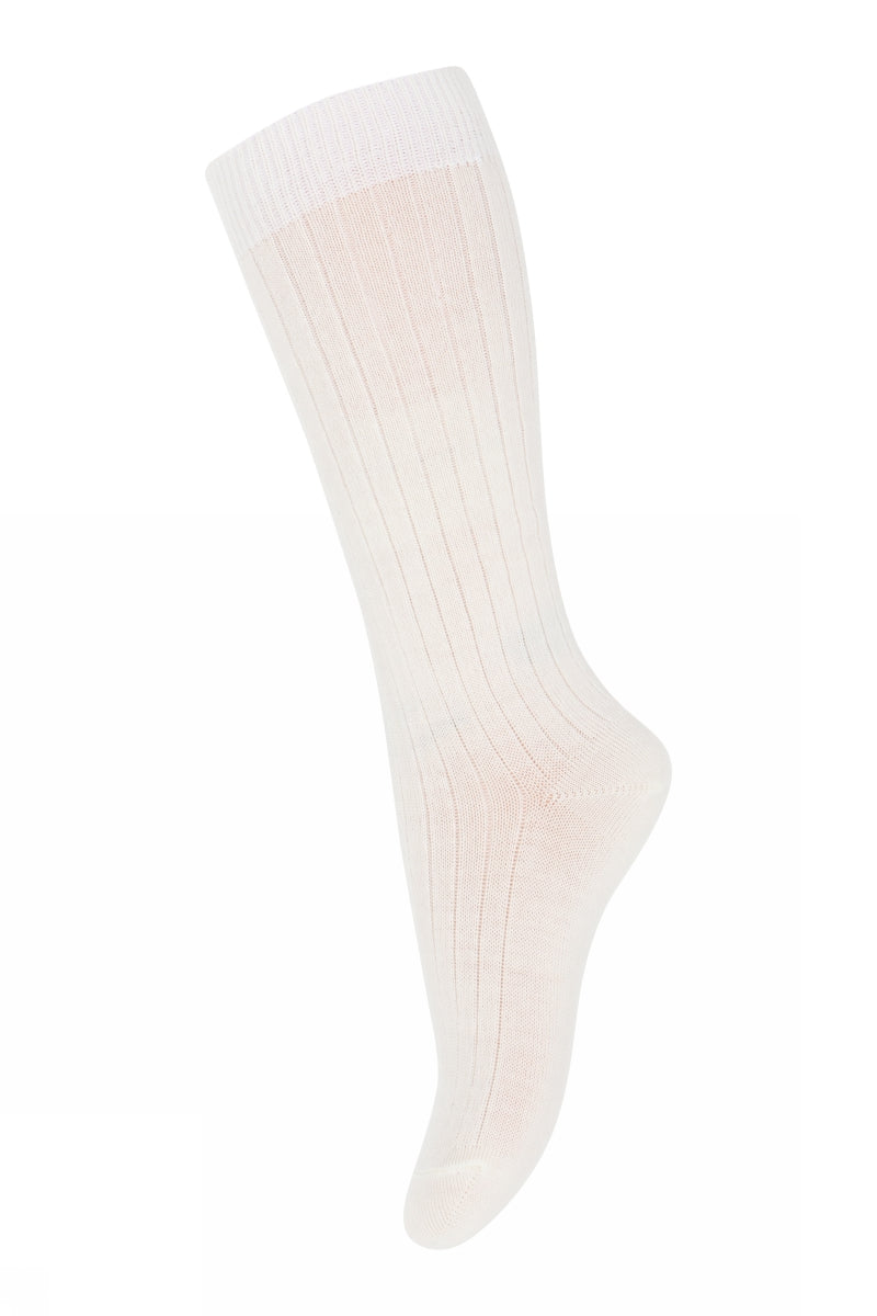 Wool rib knee socks