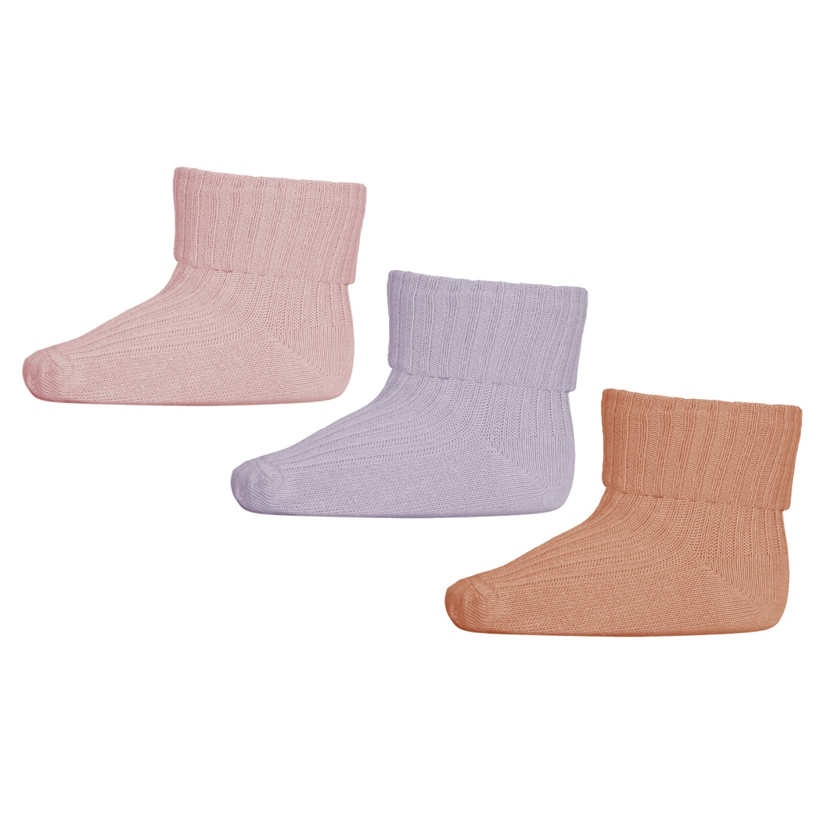 Cotton rib baby socks - 3-pack