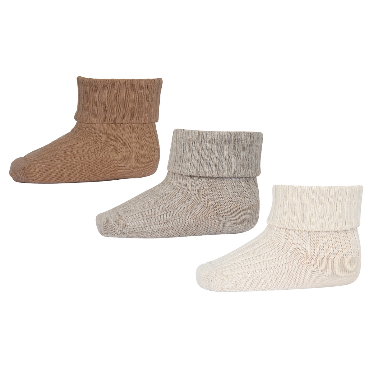 Cotton rib baby socks - 3-pack