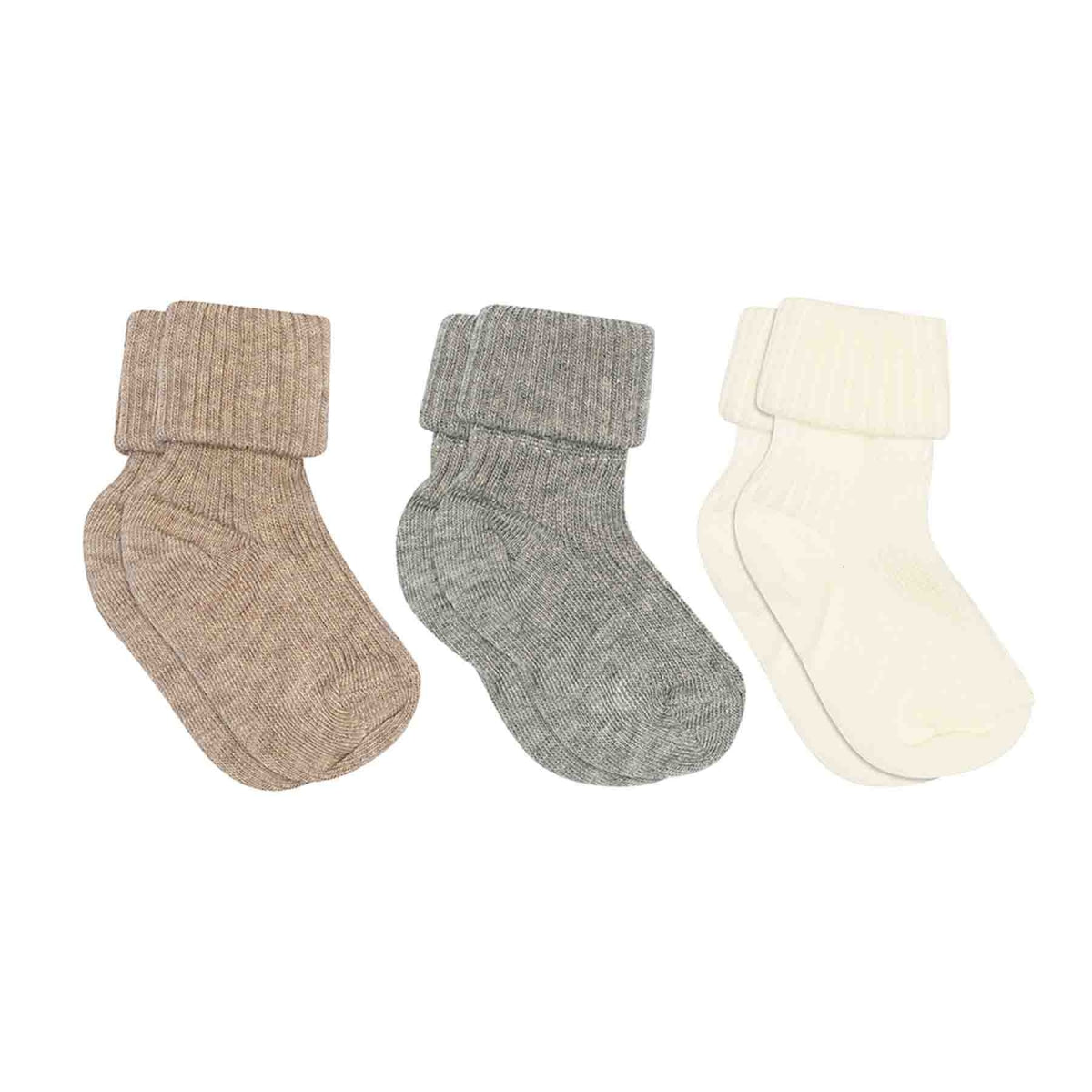 Cotton rib baby socks - 3-pack