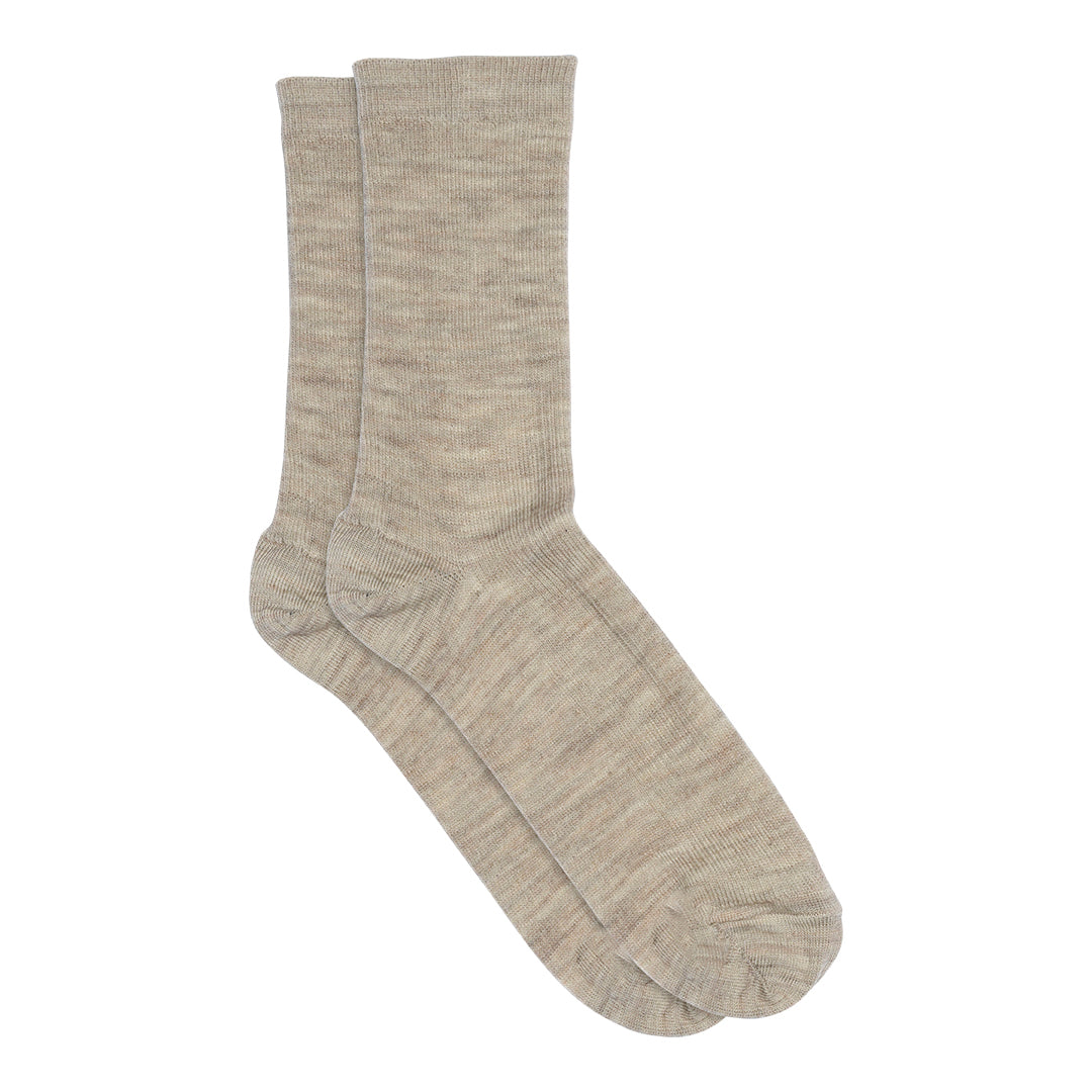 Fine wool rib socks