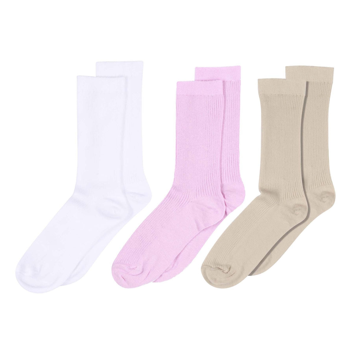 Fine cotton rib socks 3-pack