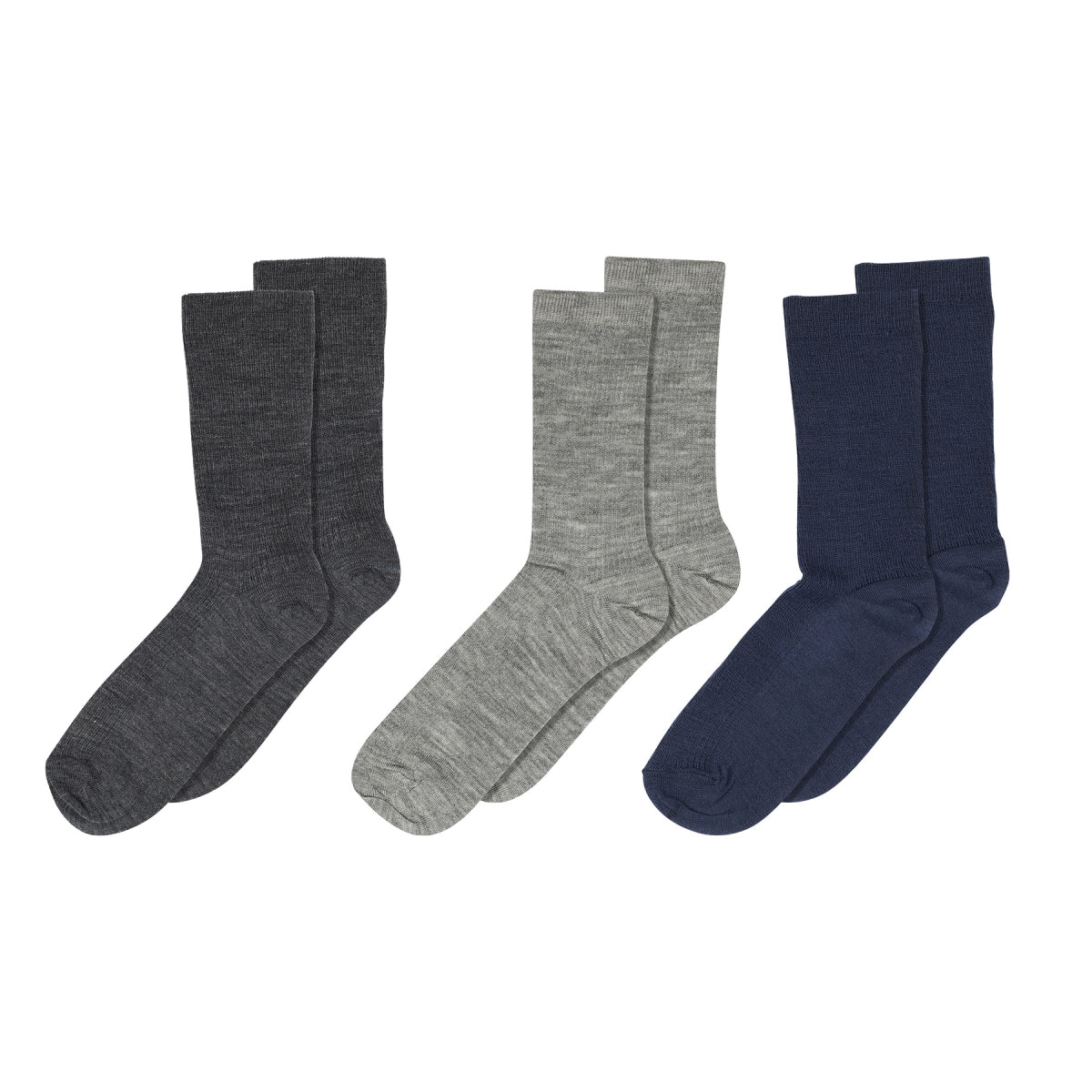 Fine wool rib socks - 3-pack