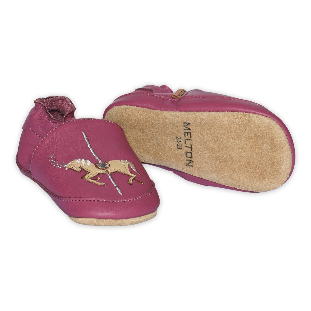 Carousel leather slippers