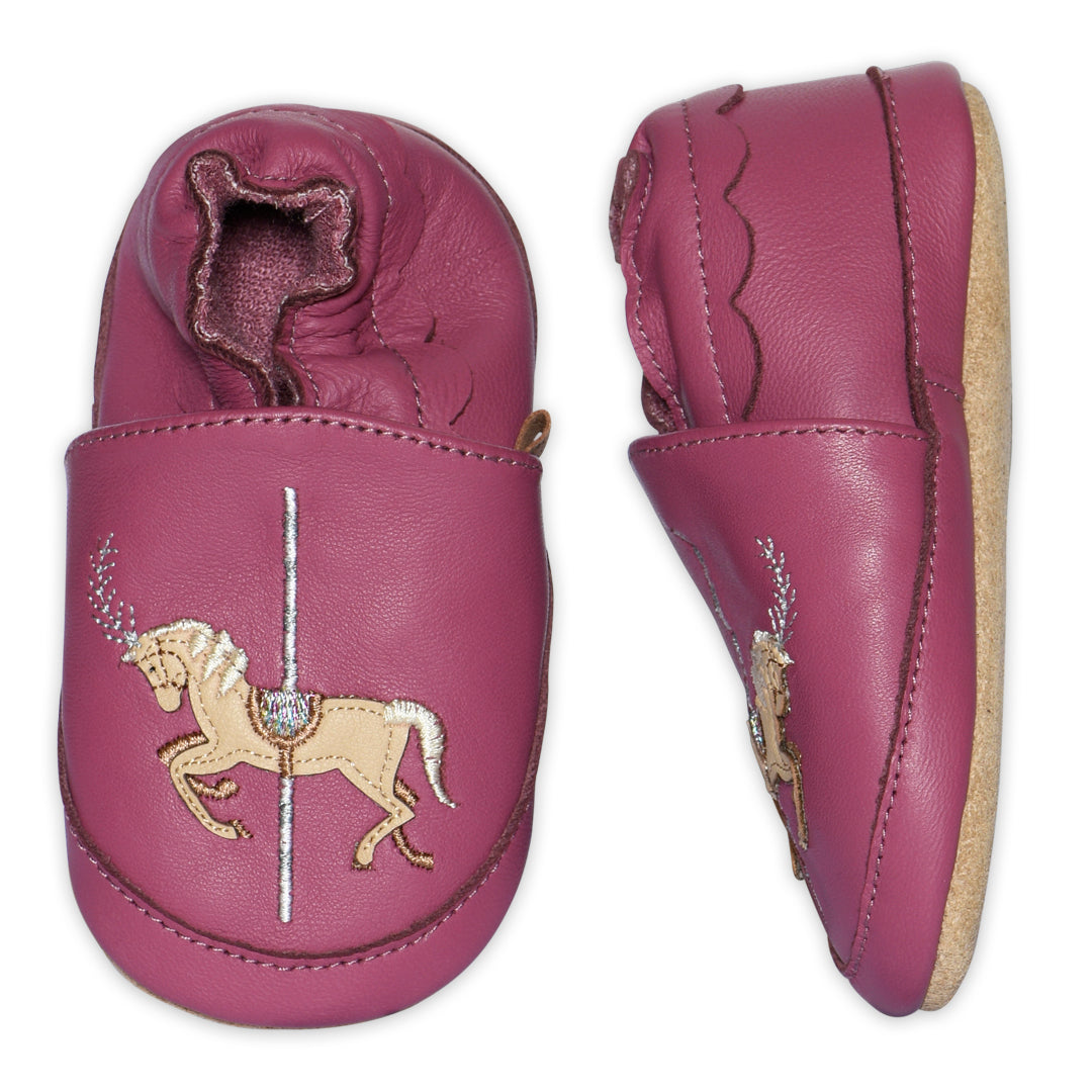 Carousel leather slippers