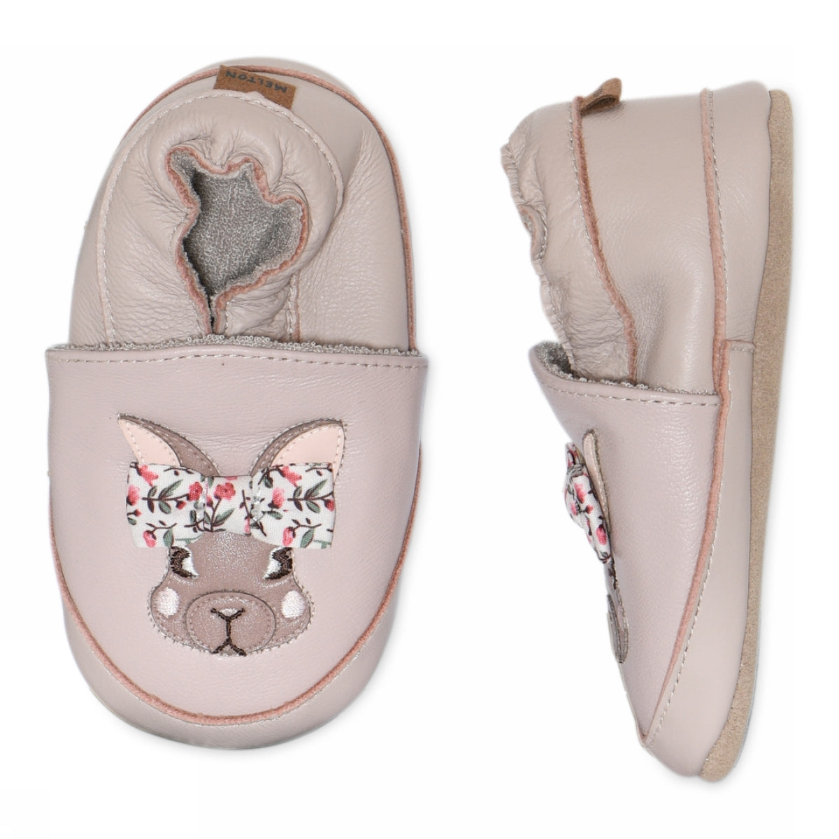 Bunny leather slippers