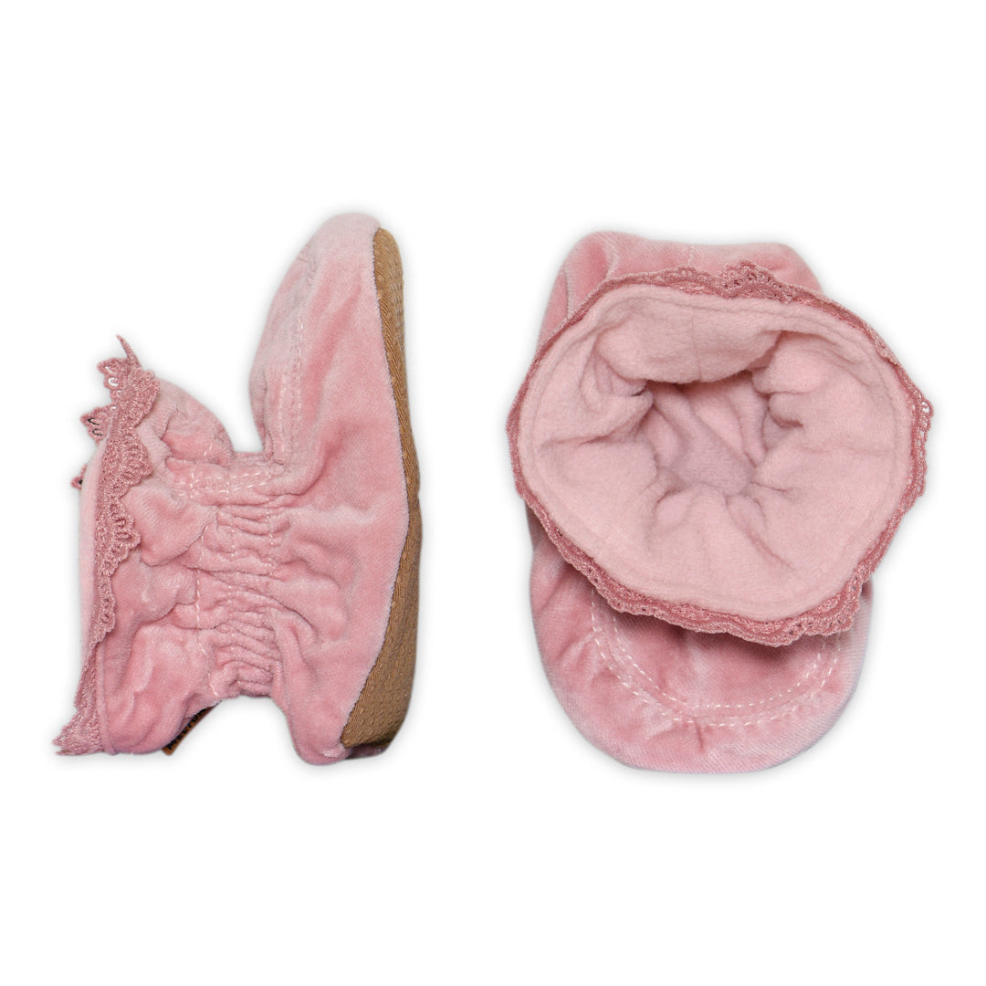 Velvet textile slippers