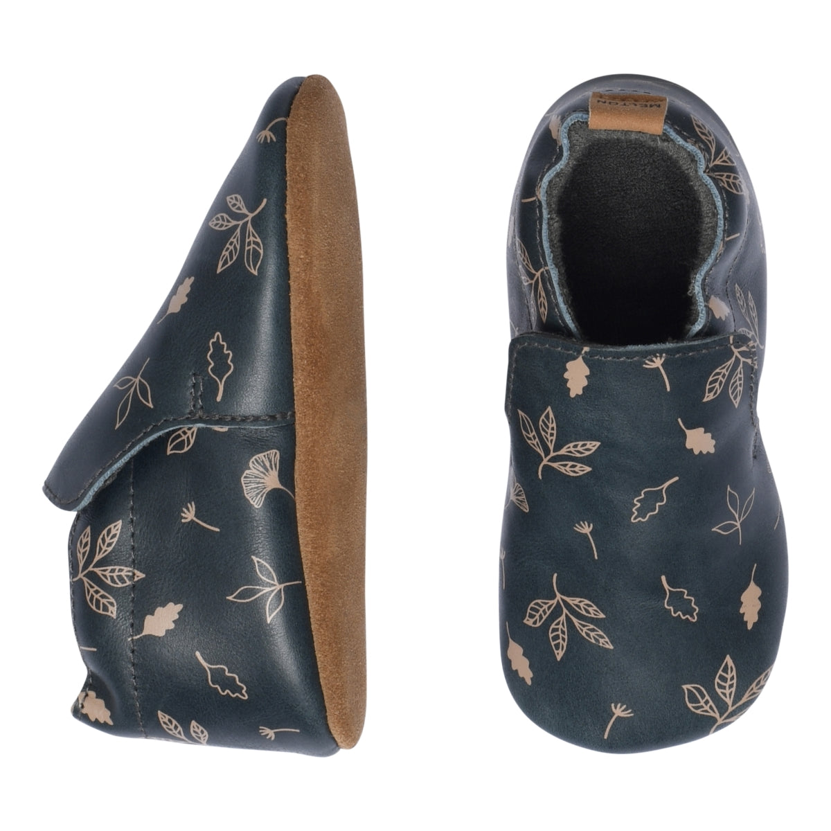 Leaves leather slippers