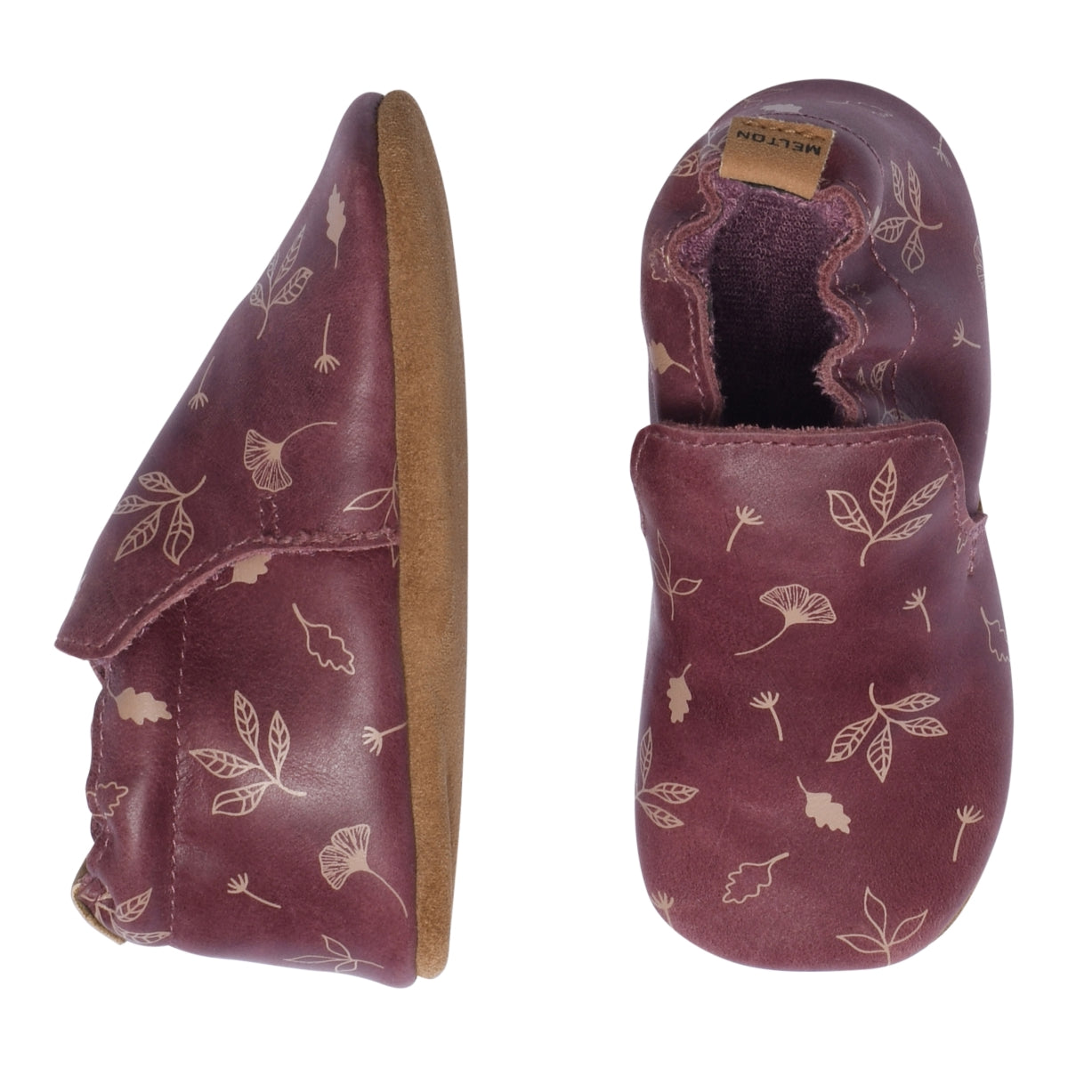 Leaves leather slippers