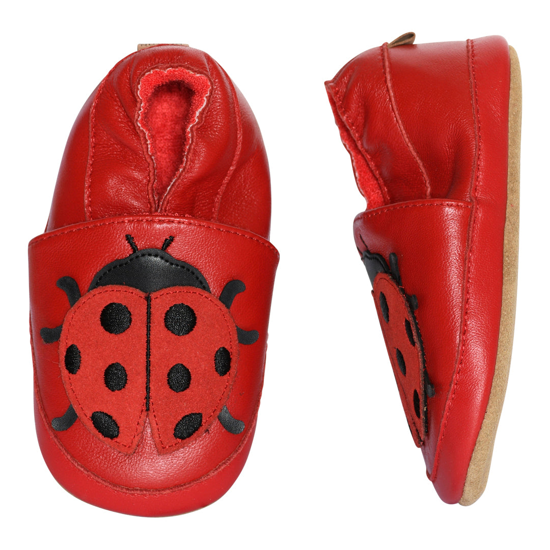 Ladybug leather slippers