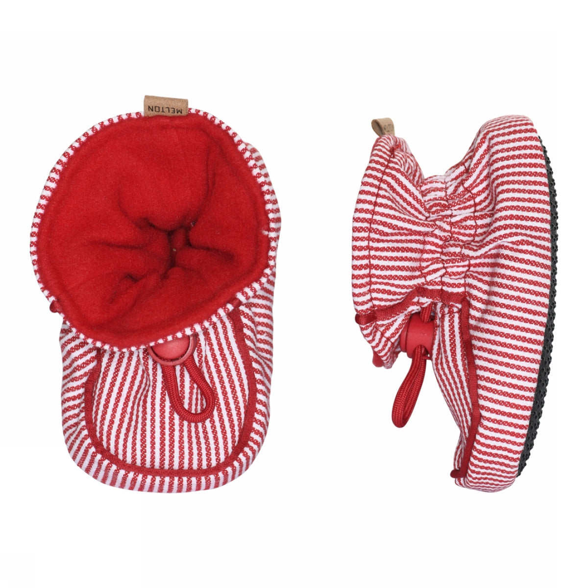 Striped textile slippers