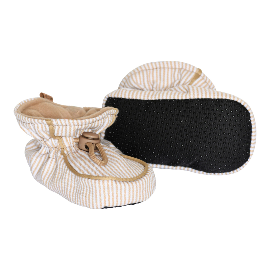 Striped textile slippers