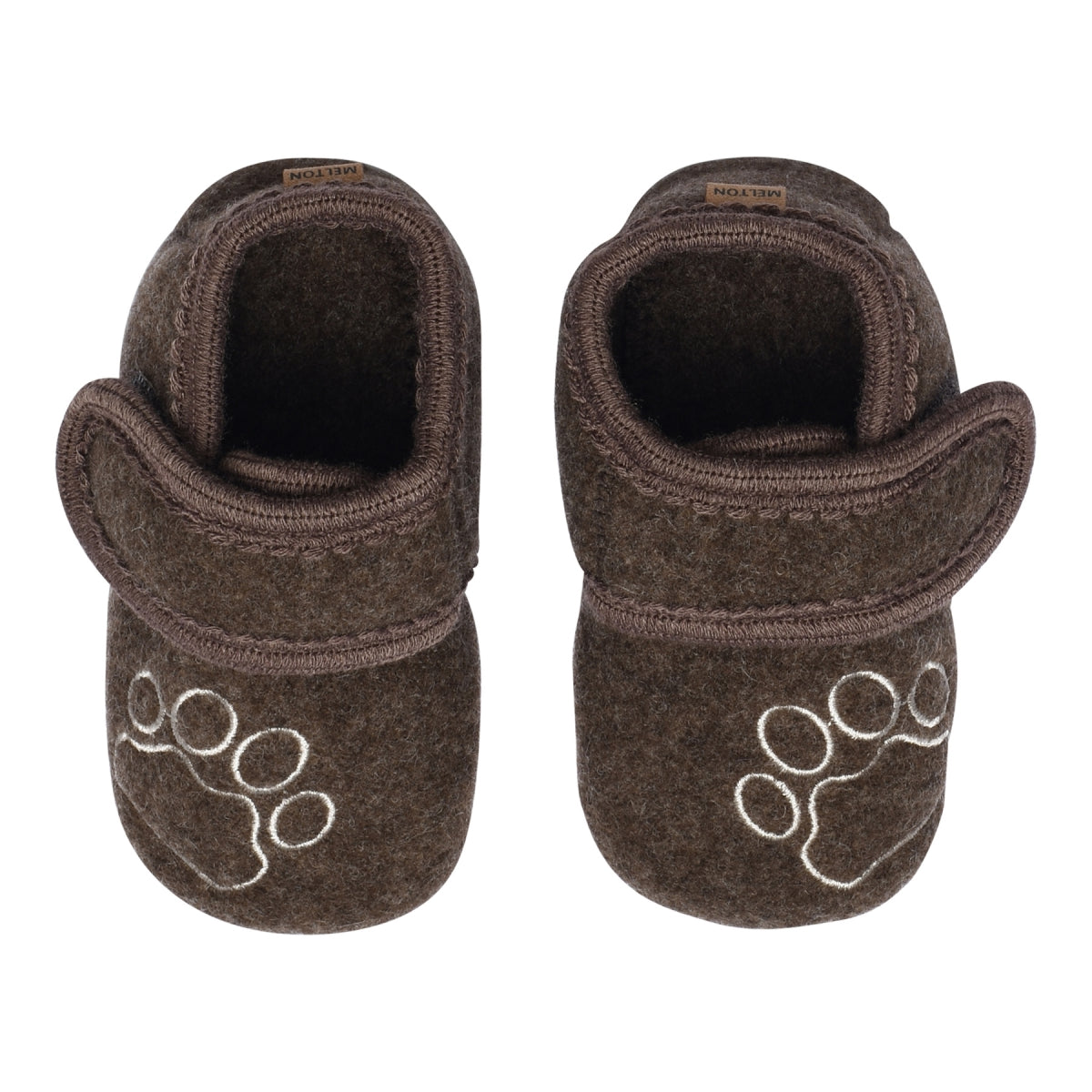 Wool velcro slippers with paw