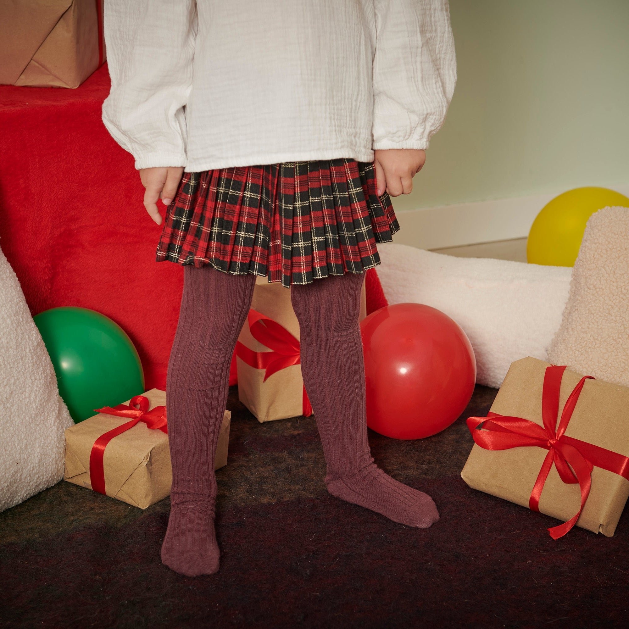 Wool rib tights