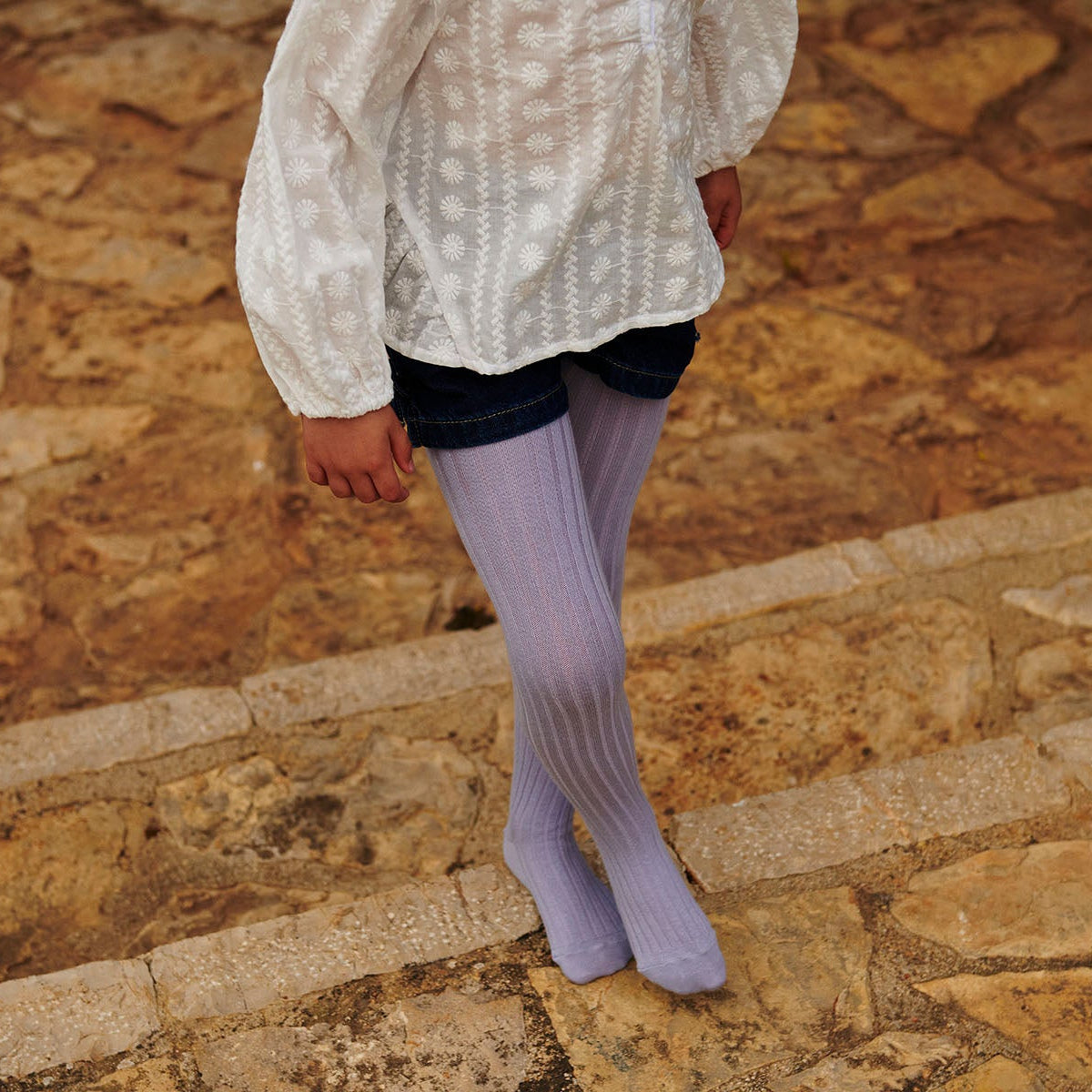 Cotton rib tights