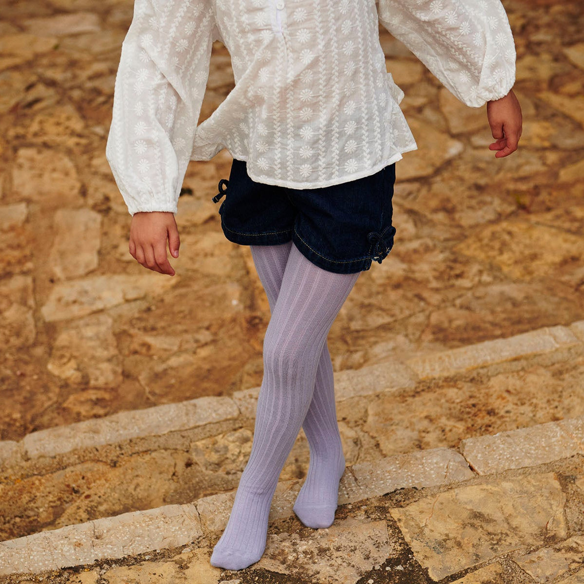 Cotton rib tights