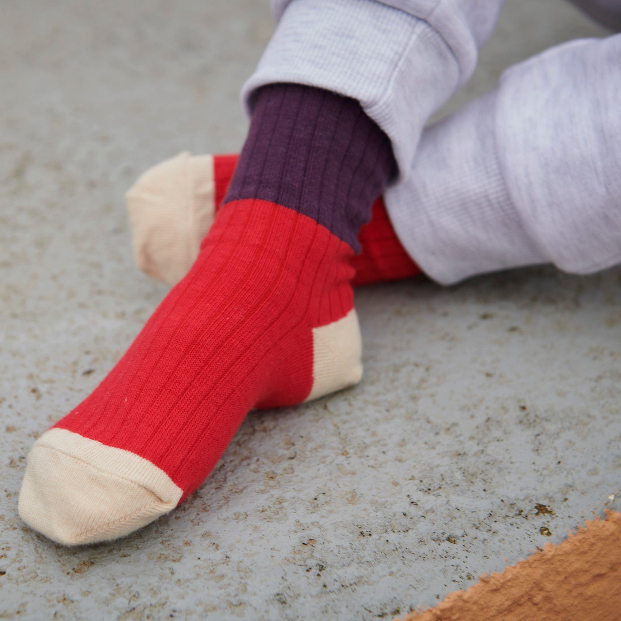 Block colour socks