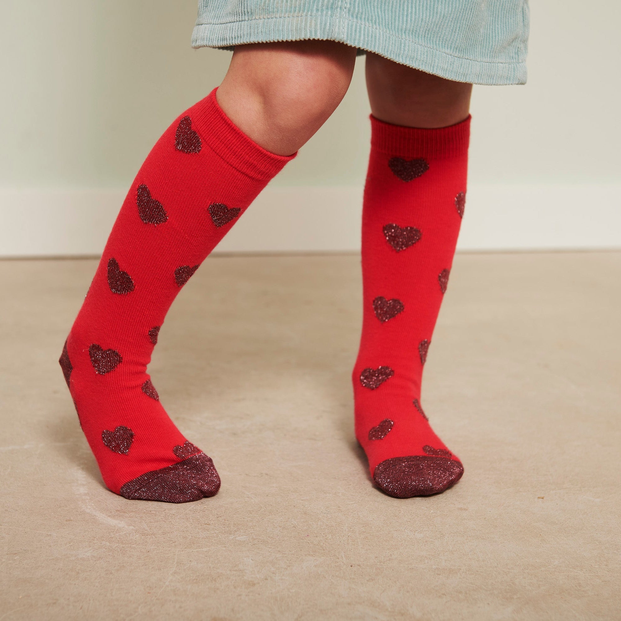 Hearts knee socks